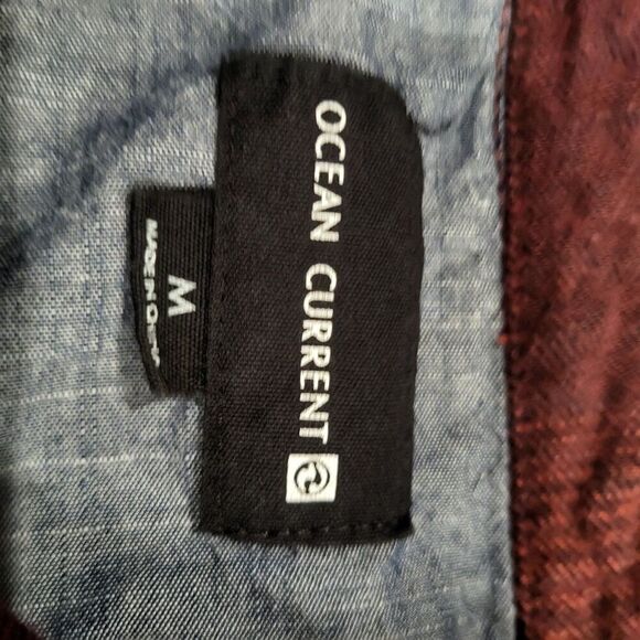 Ocean Current Cotton Flannel Long Sleeve Button Up Shirt Men's Size Medium - Picture 3 of 6